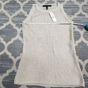 NEW White House Black Market WHBM Sleeveless Sweater XS - Oat Metallic